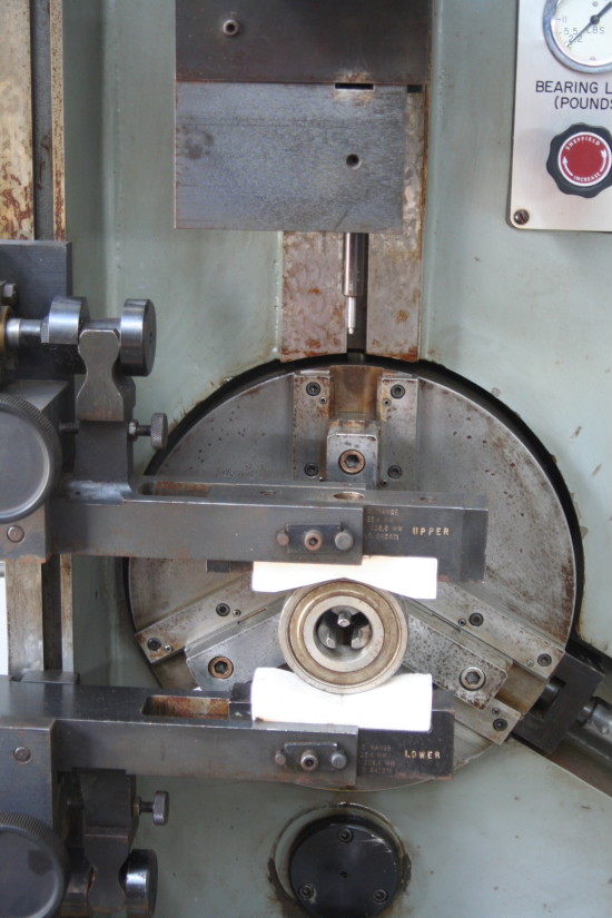 Sheffield bearing tester radial play 110" diameter bearing test